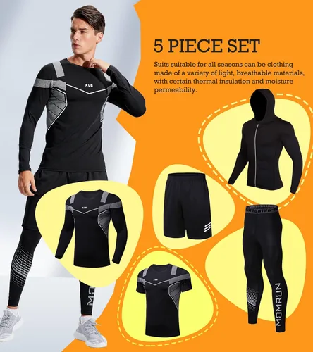 Vista 6 de BOOMCOOL 5PCS Gym Clothes for Men Workout Sets