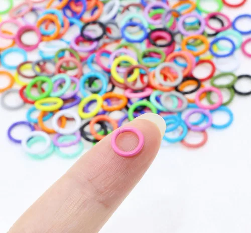 Vista 4 de Shapenty Anillos de salto abiertos de hierro de 20 colores, anillos divididos para llavero, collar, pulsera, aretes, colgante, abalorios, joyería