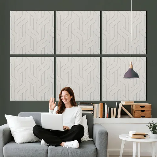 Vista 21 de 6 piezas de paneles acústicos, paneles absorbentes de sonido de 23.6x23.6 pulgadas, paneles de pared acústicos decorativos para grabación y estudio