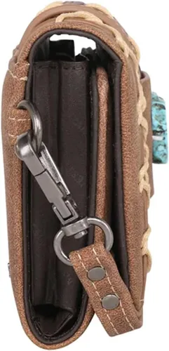 Vista 4 de Montana West Cartera de cuero para mujer con tachuelas occidentales, Bolsos