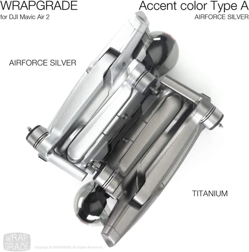 Vista 5 de Wrapgrade Unidad Principal Skin Compatible con DJI Mavic Air 2 (Airforce Silver)