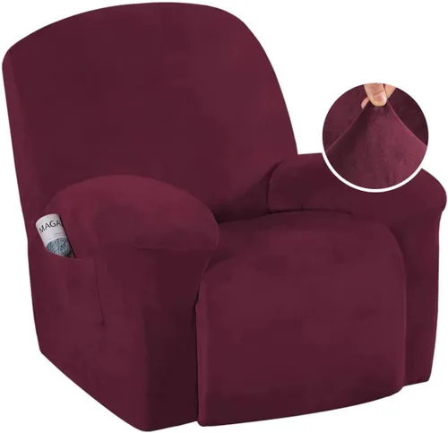 Vista 24 de H.VERSAILTEX Fundas elásticas para sillón reclinable, Funda para silla reclinable, Funda para sofá, 1 pieza, moderna, de terciopelo, elegante