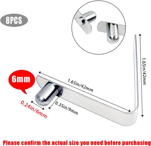 Vista 4 de HZMM 8 clips de resorte de remo para kayak, clips para poste de tienda, clips de botón de acero inoxidable, clips de resorte de botón de botón