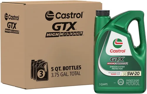 Vista 15 de Castrol GTX High Mileage 5W-20 - Aceite de motor de mezcla sintética, 1 cuarto de galón, paquete de 6