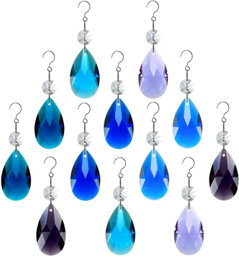 Vista 6 de Prismas cristalinos de cristal de la lámpara de 12 piezas, ojo de caballo Sun Catcher Ojo de Caballo 12pcs