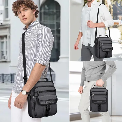 Vista 2 de WITZMAN Bolsos cruzados para hombre, bolso de hombro de viaje, ligero, bolso pequeño casual para trabajo, viajes