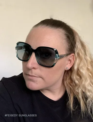Vista 4 de FEISEDY - gafas de sol polarizadas para mujer, marco compuesto brillante B2289