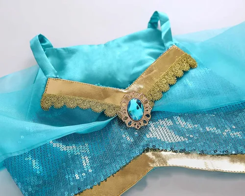Vista 5 de Disfraz de princesa para niñas con accesorios de diadema para Halloween y cosplay