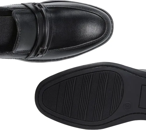 Vista 4 de HOMEHOT Zapatos de vestir para niños Oxford sin cordones (niños pequeñosniños grandes)