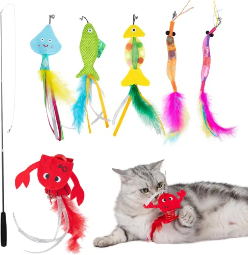 Vista 9 de Catify Best Pet Supplies - Juguete para gatos de patito, pollo y pájaro, alas activadas por movimiento, chirridos realistas, felpa infundida