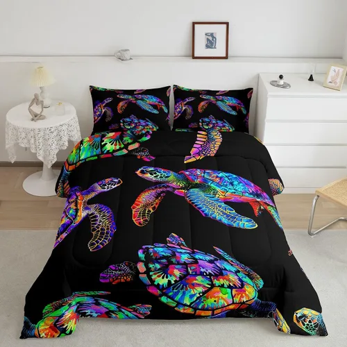 Vista 22 de Feelyou Juego de edredón de animales de la selva para todas las estaciones, juego de ropa de cama con 1 funda de almohada de microfibra de elefante