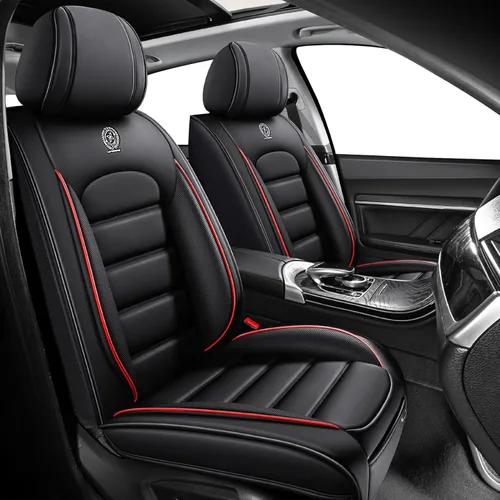 Vista 24 de Fundas de asiento para Chevrolet Chevy Aveo 2004-2011, funda de asiento de automóvil de piel sintética, compatible con bolsa de aire, protector