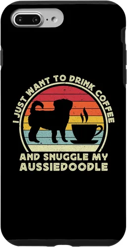 Vista 9 de iPhone 15 Coffee And Aussiedoodle For Men Women Aussiedoodle Dog Funny Case