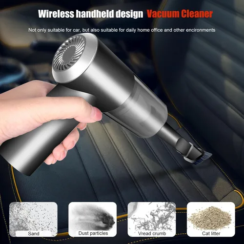 Vista 2 de YUNYILAN Aspiradora de mano inalámbrica, mini aspiradora portátil recargable de alta potencia para limpieza del hogar, la oficina y el automóvil