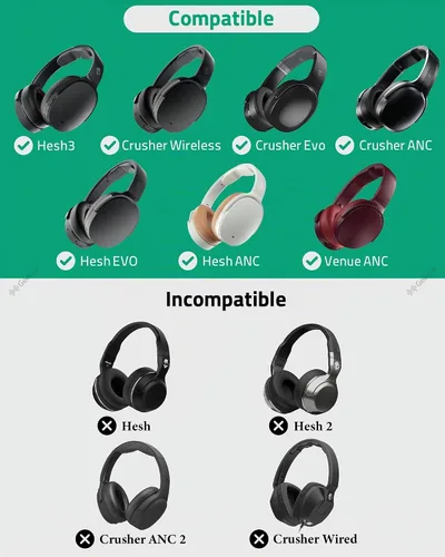 Vista 3 de Geekria QuickFit - Almohadillas de repuesto para auriculares inalámbricos Skullcandy Crusher, Crusher EVO, Crusher ANC, Hesh 3/EVO/ANC, Venue ANC