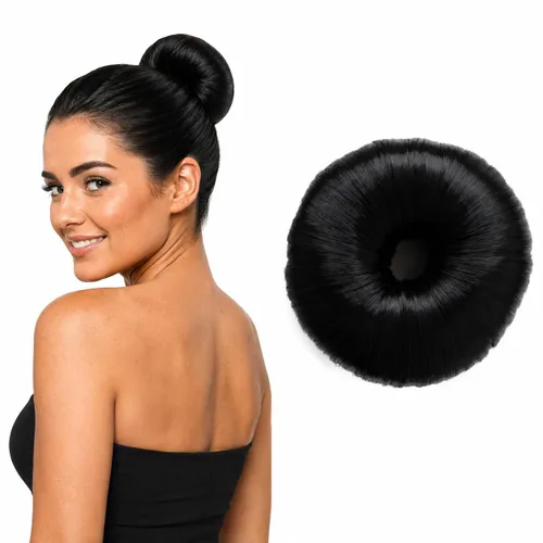 Vista 11 de Anillo para crear rodete en cabello, varios colores de Hair Donut Up Do , Negro negro #DK3