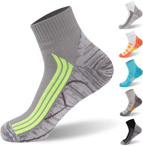 Vista 25 de RANDY SUN Waterproof Socks, Unisex Cycling/Hunting/Fishing/Running Ankle Socks 1&2 Pair 1 par de calcetines negros y grises.