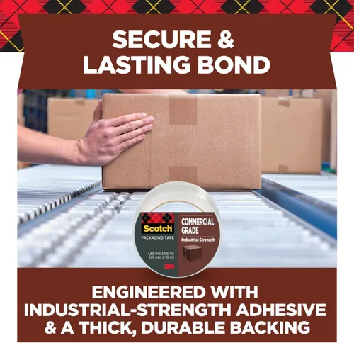 Vista 5 de Scotch Cinta de embalaje de grado comercial, 1.88 "x 54.6 yardas, para uso industrial resistente, 1 rollo (3750)