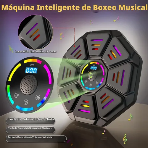 Vista 2 de Music Boxing Machine, Smart Music Punching Machine for Adults Kids, Bluetooth Music Sync, Wall-Mounted Workout/Training Equipment with Boxing