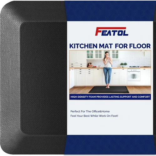 Vista 20 de FEATOL Alfombrilla antifatiga extra gruesa 9/10 para escritorio de pie y Negro