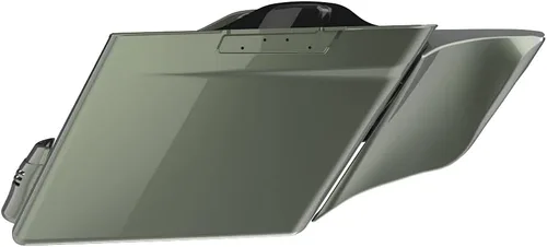 Vista 58 de Cubiertas laterales de alforjas estiradas para motocicleta, extensión extendida para Harley Touring 2014+ - Whisky ámbar Amber Whiskey