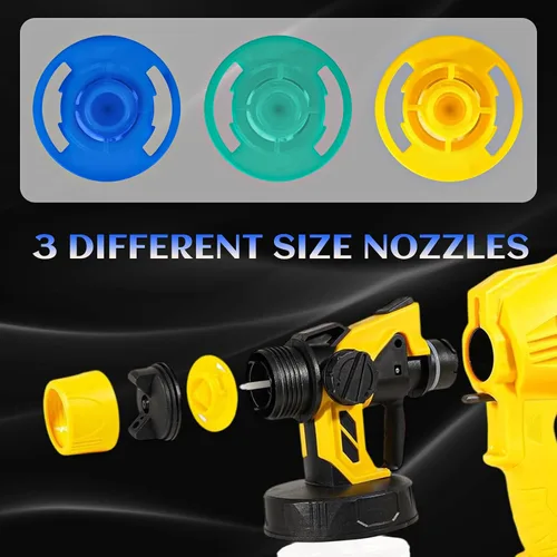 Vista 5 de Pulverizador de pintura inalámbrico para Dewalt batería de 20 V, 33.8 fl oz de alto flujo sin escobillas, pistola de pintura eléctrica sin