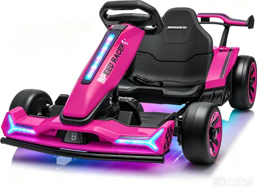 Vista 13 de Go Kart eléctrico de 24 V para niños, carrito de deriva, kart a la deriva Negro