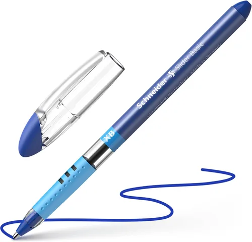 Vista 4 de Schneider Slider Basic XB (Extra Broad) - Bolígrafo de punta redonda, 1.4 mm, barril transparente, colores de tinta surtidos, paquete de 8