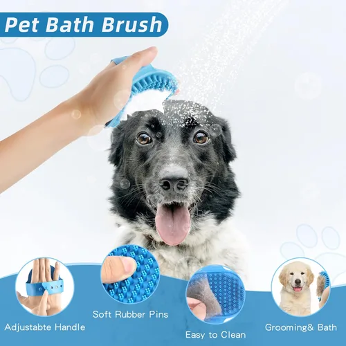 Vista 6 de Cepillo para perros Kit de aseo para perros, 6 cepillos para perros para pelar y pelar, peine desengrasante para perros, cortaúñas para gatos