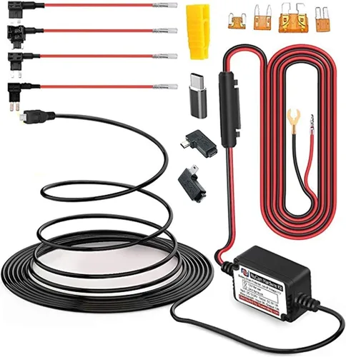 Vista 7 de Kit de cableado rígido de 15 pies con micro USB y mini USB para cámara de tablero y tipo C con fusible Mini(ACS)/LP Mini(ACN)/ATO(ATC