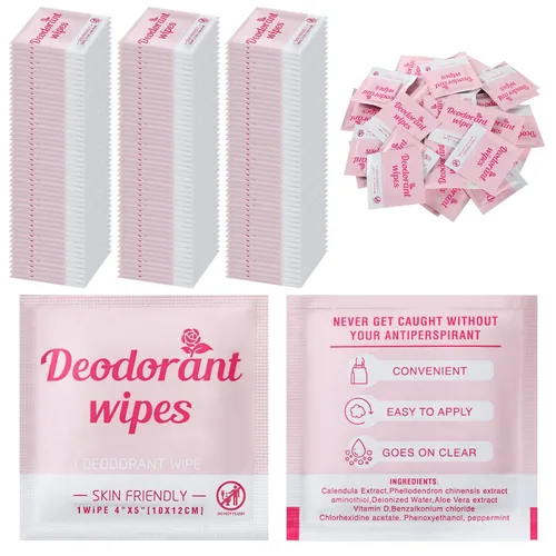Vista 8 de Timgle - 100 toallitas desodorantes para el cuerpo, envueltas individualmente, sin hogar, desodorante antitranspirante para viajes, para mujeres