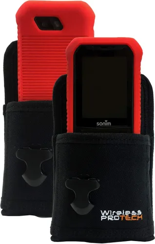 Vista 2 de Sonim XP5S - Funda de gel de silicona para Sonim XP5s XP5800 y funda de nailon balístico de grado militar por Wireless ProTECH (rojo)