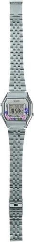 Vista 5 de Casio LA680WA-4C Reloj digital con esfera floral vintage para mujer, Azul, Serie juvenil vintage