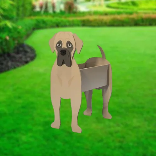 Vista 20 de XOOFMASS Lindas macetas de perro para plantas al aire libre, macetas de madera para perros, macetas en forma de perro, macetas para suculentas