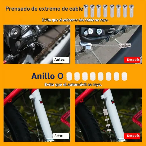 Vista 5 de weideer Cable de freno de bicicleta Cable de cambio Kit de carcasa de cable de bicicleta Kit de cable de freno de bicicleta Línea de transmisión