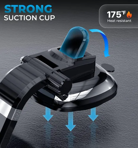 Vista 3 de Bestrix SmartClamp Soporte para Teléfono de Coche Soporte de Teléfono Celular para Tablero de Automóvil Compatible con iPhone 13 12 11 Pro, Xr