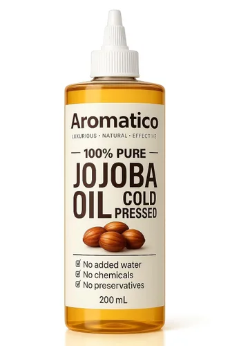 Vista 8 de Aromatco 100% Pure Jojoba Oil, Cold Pressed, Lightweight Carrier Oil for Hair, Face, Body & Scalp, All Skin Types, 3.38 fl oz