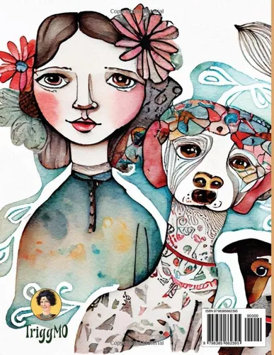 Vista 2 de Collage Dolls 38 Pages of Weird Whimsical Watercolor Girls and Dogs For Art, Altered Books and Abstract Collage Paper Crafts
