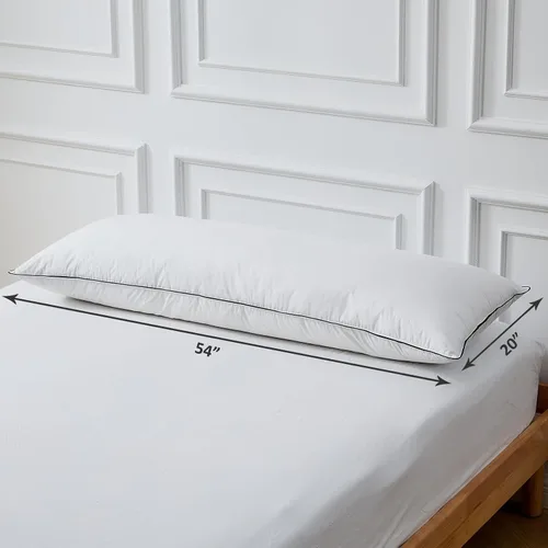 Vista 2 de DWR Almohada corporal de plumas de ganso, envoltura alternativa al plumón, funda de algodón orgánico, almohada de cuerpo completo de soporte medio