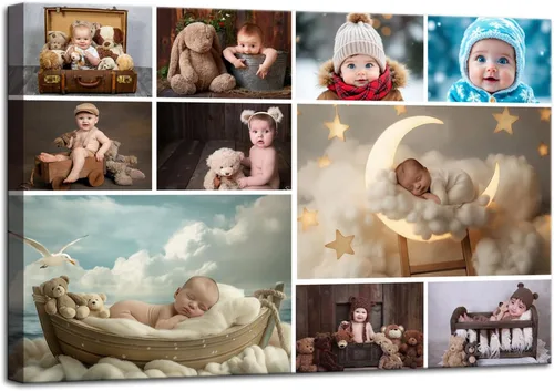 Vista 8 de ZHIYYHAO Impresiones en Lienzo Personalizadas con Tus Fotos Collage Enmarcado Cuadros Múltiples Personalizados en Lienzo Arte de Pared para Sala