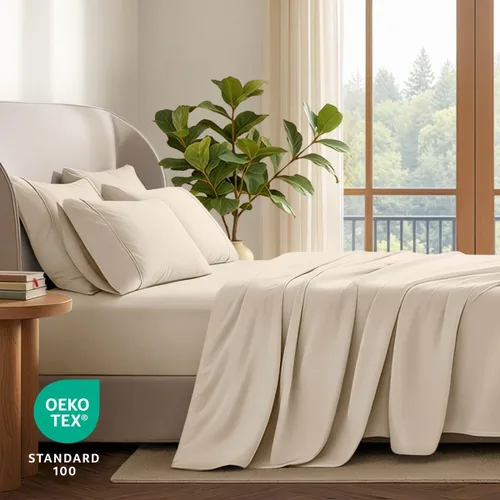 Vista 6 de Bare Home Juego de sábanas 1800 ultra suaves con 4 fundas de almohada