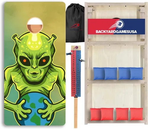 Vista 21 de CornholeGamesUSA Pro - Juego de tablas de Cornhole Fabricado en Estados Unidos Abedul báltico 3/4 Sin rebote Patas triples gruesas Dos