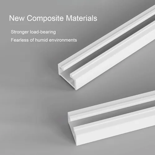 Vista 6 de Adhesive Curtain Track Ceiling or Wall Mount, Ceiling Sliding Curtain Rail System No Damage, No-Drill Installation Curtains Rod for Room Divider