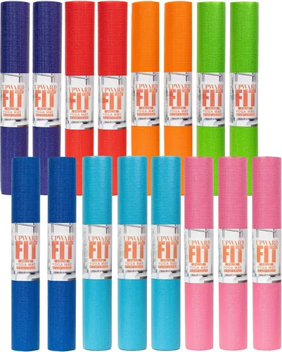 Vista 7 de 12 or 16-Pack Value Yoga Mat, 68" x 24" Non Slip Exercise Mat, 3mm Thick Gym Mat, Bulk Non Toxic Yoga Mats for Schools and Studios