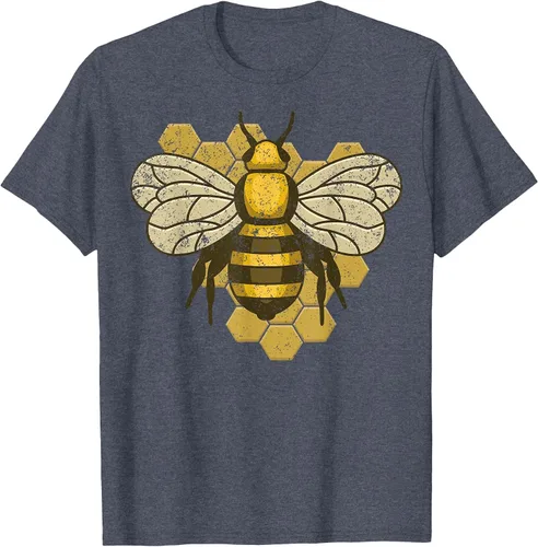 Vista 75 de Retro Beekeeper Beekeeper Honey Bumblebee Vintage Saves Bees T-Shirt Asphalt Grey
