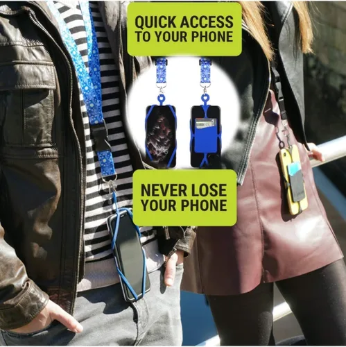 Vista 2 de Gear Beast Cordón para teléfono celular con correa ajustable para el cuello compatible con iPhone Galaxy y la mayoría de teléfonos inteligentes