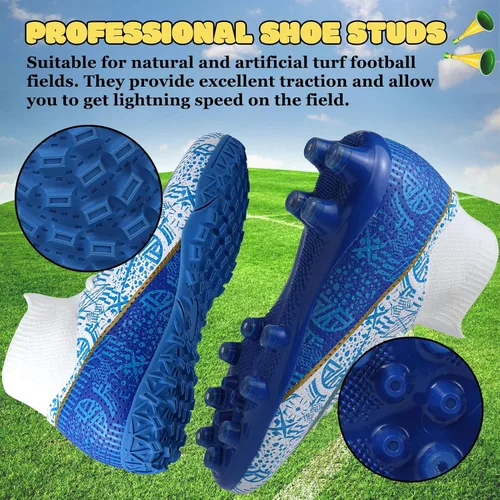 Vista 5 de RDGO Tacos de fútbol con cordones para niños y niñas (niños pequeñosniños grandes)