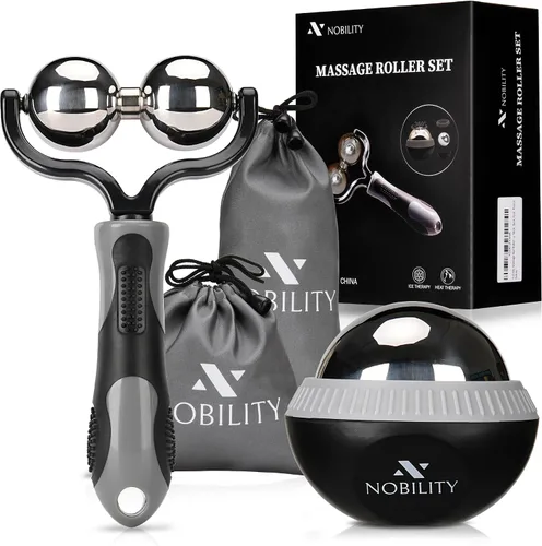 Vista 9 de Nobility Rodillo de bola de masaje: frío y caliente para el tejido profundo y el dolor muscular para aliviar la rigidez y el estrés, cuerpo, cuello