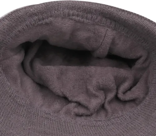 Vista 30 de C-US - Gorro de punto cálido para mujer, con visera de ganchillo con acento de flores