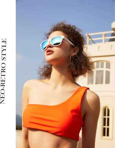 Vista 4 de Lasiyanor Gafas de sol polarizadas cuadradas TAC ligeras, marco TR90, protección UV400, gafas de sol de diseño moderno para hombres y mujeres